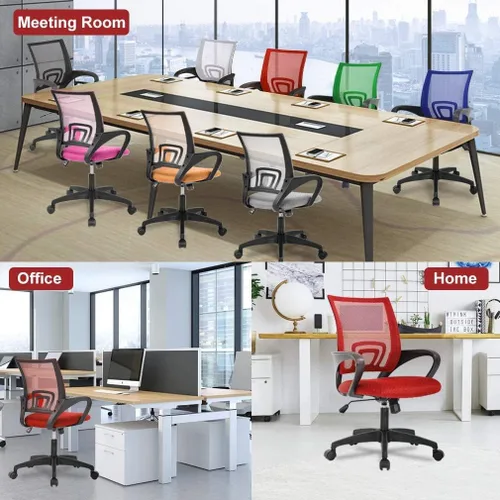 Miniatura 4 de Silla giratoria ergonómica de malla para oficina en casa, moderna silla de escritorio ejecutiva con reposabrazos, soporte lumbar, altura ajustable