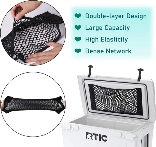 Miniatura 2 de Together-life Paquete de 2 redes enfriadoras para almacenamiento y organización en seco, bolsa de almacenamiento de malla adhesiva mágica de nailon