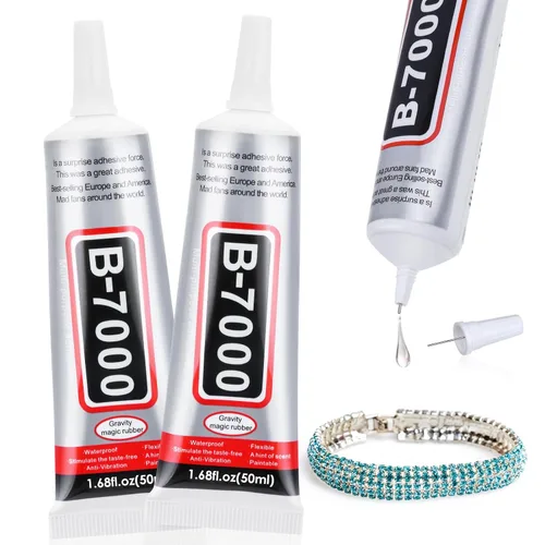 Miniatura 8 de 5 unidades de 0.5 onzas líquidas B7000 Super Glue, pegamento transparente B-7000 con diamantes de imitación, pegamento flexible para manualidades
