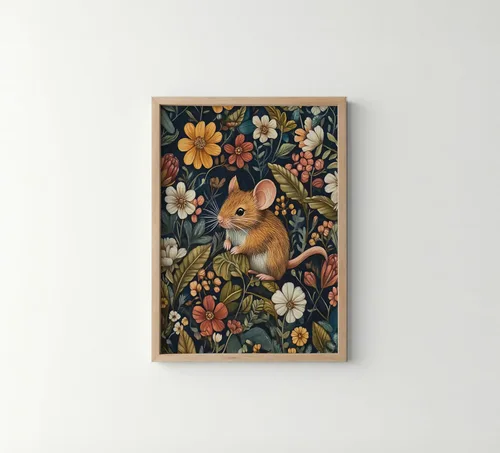 Miniatura 29 de Póster de Arte de Luna Llena, Estilo William Morris Retro de Mediados de Siglo Botánico Victoriano Academia Oscura Decoración Gótica Galería 10a