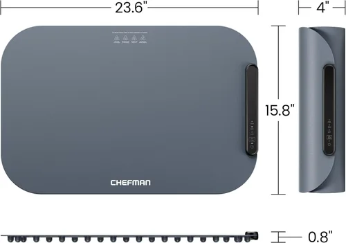 Miniatura 7 de Chefman Roll n' Go - Tapete de calentamiento de alimentos, bandeja de calentamiento eléctrica para bufés, fiestas, vacaciones, 3 ajustes