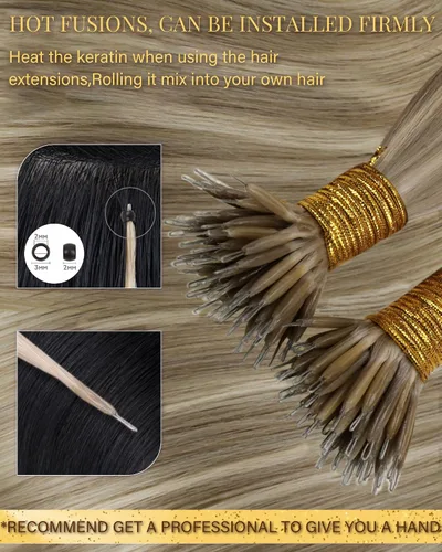 Miniatura 21 de 【Descuento】Hetto - Extensiones de cabello con cinta adhesiva, 40g, extensiones de cabello humano, color rubio ceniza oscuro degradado a rubio medio