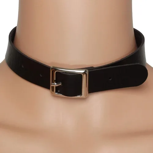 Miniatura 2 de MILAKOO Collar con hebilla de cuero ajustable retro punk simple para mujer