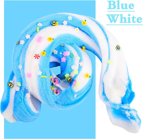 Miniatura 4 de Paquete de 2 Kits de Slime de Nube con Pastel Azul y Dijes Rosados, Suministros de Slime DIY Perfumados para Niñas y Niños, Juguete Antiestrés
