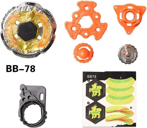 Miniatura 4 de Gyros - Juego de 6 piezas de iniciación Bey Burst Battling Tops Metal Fusion con calcomanías, dos lanzadores
