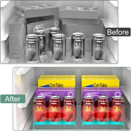 Miniatura 6 de SURETIVIAN Organizador de congelador de 12 pulgadas visible para refrigerador con divisores y asas extraíbles, ajustable libremente, se adapta al