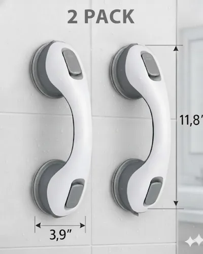 Miniatura 9 de Paquete de 2 barras de agarre para bañeras y duchas, asas de ducha para personas mayores, barra de seguridad de 500 libras, paredes para Gris - 2PK