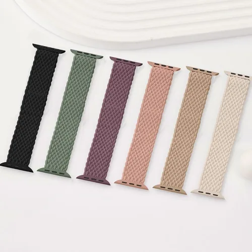 Miniatura 2 de Correa trenzada Solo Loop para Apple Watch de 40 mm, 42 mm, 41 mm, 38 mm, 44 mm, 46 mm, 45 mm Ultra/3 2 49 mm para hombres/mujeres, correa de nylon