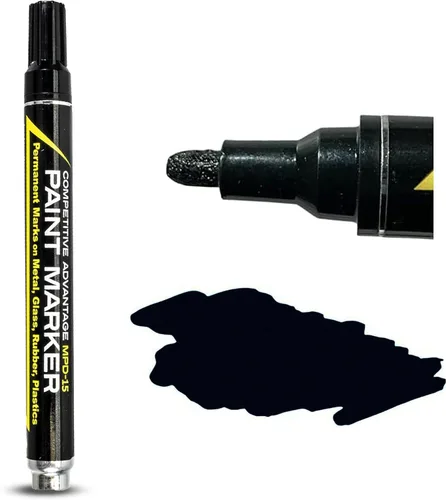 Marcadores de Pintura Esmaltada Competitive Advantage MPD-15 | NEGRO - 1 Paquete | Marcas Permanentes en Metal, Vidrio, Goma, Plástico y más,