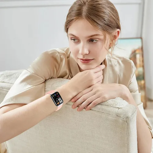 Miniatura 7 de Bandas trenzadas para Xiaomi Smart Band 9 Pro/Mi Band 8 Pro/Redmi Watch 5/4, correas elásticas de repuesto deportivas para mujeres y hombres Cremoso
