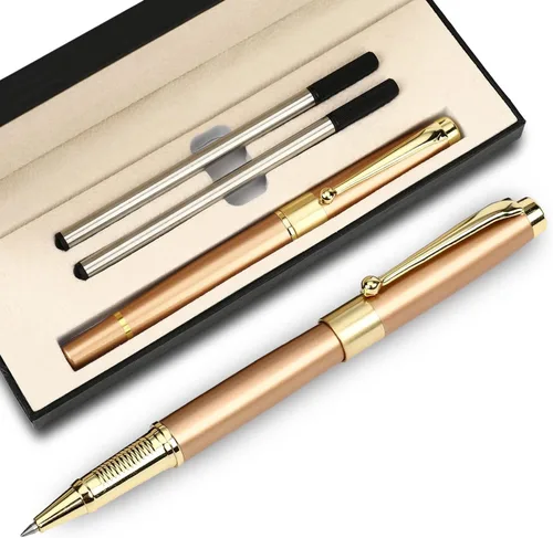 Miniatura 11 de YIVONKA - Bolígrafo de bola recarga negra, lujoso bolígrafo de línea de 0.5mm, el mejor set de regalo de bolígrafo para hombres y mujeres Dorado