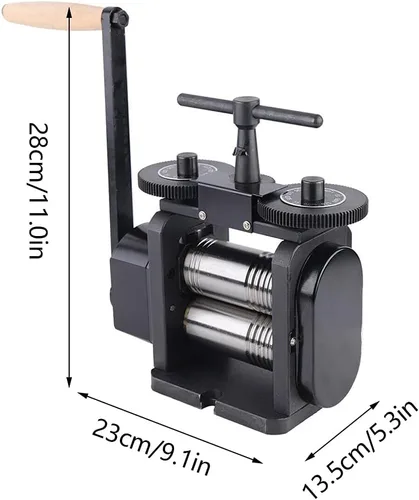 Miniatura 2 de Máquina manual de laminador de prensa de joyería, herramienta de rodillo de hoja de metal de 4.331 in, máquina de laminación de aleación inoxidable