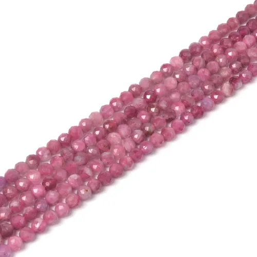 Miniatura 91 de Cuentas redondas facetadas de aguamarina natural de 4mm cuentas sueltas de 16 pulgadas para hacer joyas con cuentas