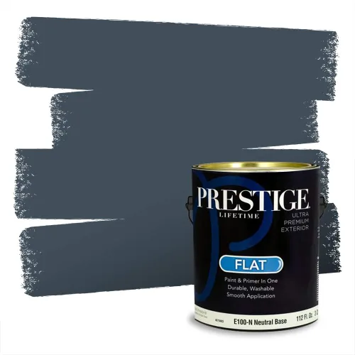 Miniatura 1267 de Pintura Exterior + imprimación PRESTIGE, todo-en-uno, 1 galón, acabado mate, color comparable al Valspar* Royal Gray* VS151-Gris real