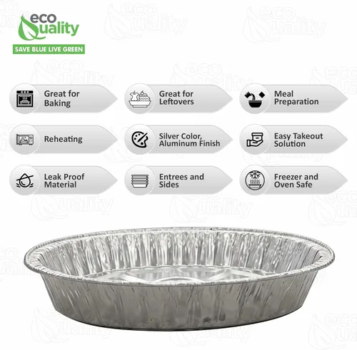Miniatura 2 de Paquete de 100 sartenes ovaladas desechables y duraderas para asar pavos, extragrandes, papel de aluminio resistente, forma ovalada profunda