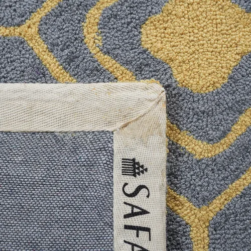 Miniatura 8 de SAFAVIEH Four Seasons Collection FRS233F FRS233F - Alfombra de pasillo floral con gancho a mano, 2 pies 3 pulgadas x 8 pies, color gris y dorado