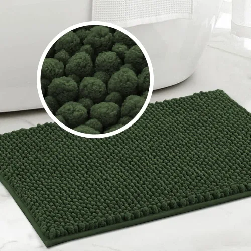 Miniatura 20 de Turquoize Alfombras de baño de felpilla antideslizante para baño, 17 x 24 pulgadas, extra suaves y absorbentes, lavables a máquina, perfectas