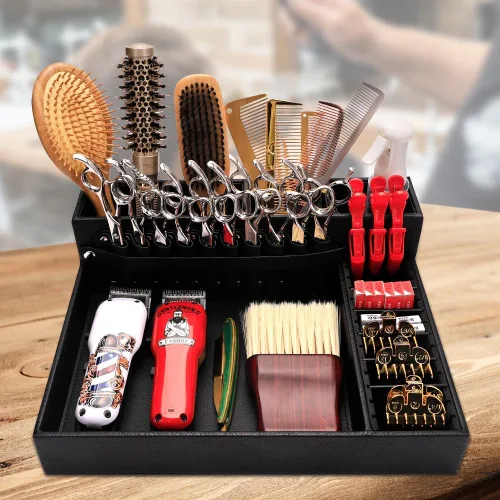 Miniatura 8 de Caja de almacenamiento de peluquería, soporte para herramientas de peluquería, caja de almacenamiento grande desmontable multifuncional, soporte