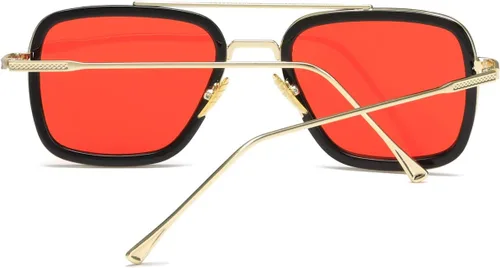Miniatura 6 de Tony Stark - Gafas de sol vintage con marco de metal cuadrado para hombres y mujeres, lentes de sol vintage de Iron Man y Spider-Man