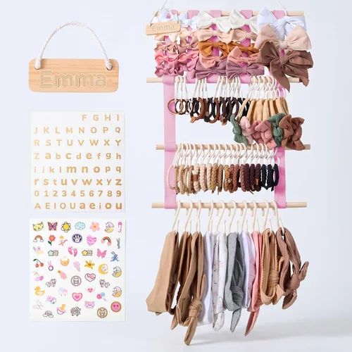 Miniatura 9 de Bow Holder for Girls Hair Bows, Hair Bow Organizer, Headband Holders, Hanger Wall, Clip Organizer, Ribbon Storage for BabyGirl Nursery Wall Decor