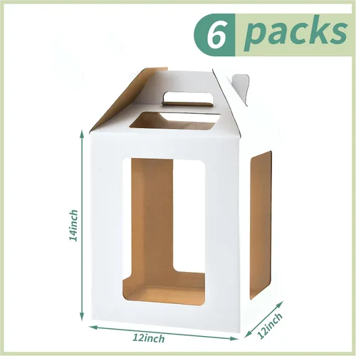 Miniatura 2 de XININSUN Cajas para pasteles altos de 12 pulgadas con ventanas, 12x12x14 Transportador de pasteles altos, Caja para pasteles de niveles, Caja