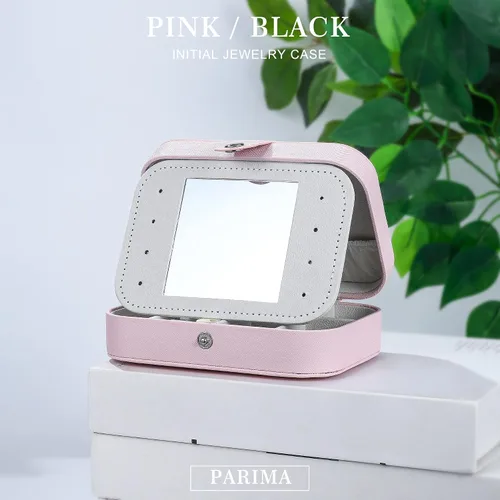 Miniatura 5 de Parima Joyero mediano para niñas, joyero con inicial de viaje para niñas, caja organizadora de joyas mediana Joyero de viaje organizador de joyas