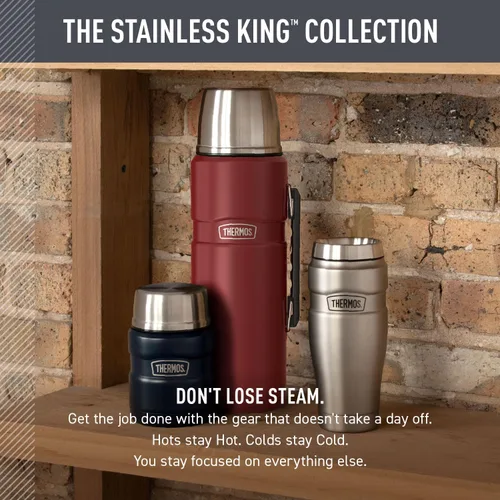 Miniatura 6 de Botella inoxidable para bebidas de 68 onzas líquidas, modelo King, de la marca Thermos, Acero inoxidable