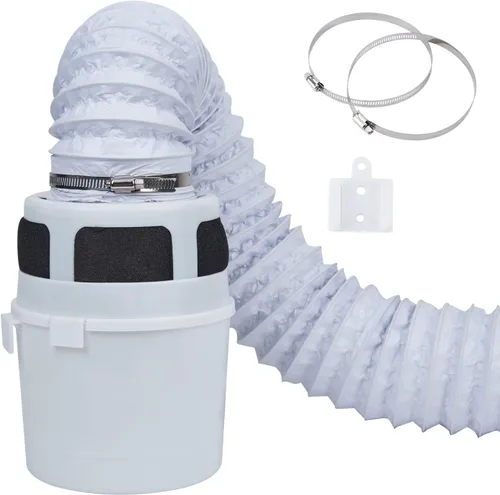 Miniatura 9 de Kit de ventilación para secadora de interior, trampa de pelusa para secadora (caja de ventilación de secadora negra, sin conducto incluido)