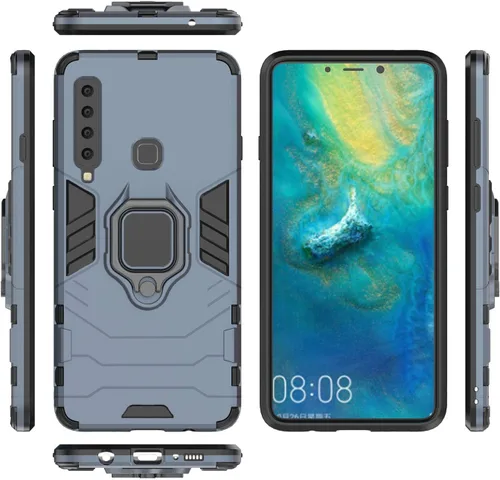 Miniatura 5 de Compatible con Samsung Galaxy A9 (2018), Galaxy A9 Star Pro, Galaxy A9s, funda de metal con agarre de anillo a prueba de golpes, parachoques duro