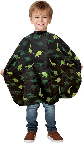 Capa de peluquería para niños para cortar el pelo en casa, salón o peluquería, capa de corte de pelo para niños y niños pequeños, cuello ajustable