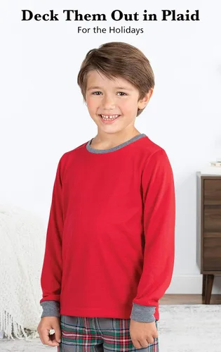 Miniatura 4 de PajamaGram - Pijamas de Navidad para niños, pijamas de franela