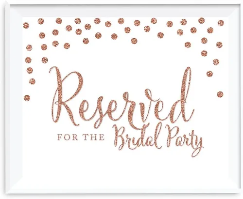 Miniatura 62 de Andaz Press Letreros de fiesta de boda, purpurina sintética de oro rosa, 8.5 x 11 pulgadas, resalta tu versículo bíblico favorito para el nuevo Sr.