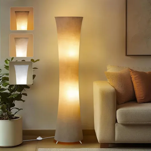 Miniatura 11 de GyroVu Lámpara de pie de 46 pulgadas para sala de estar, lámpara de pie LED ajustable con temperatura de color, lámpara de pie de columna, lámpara