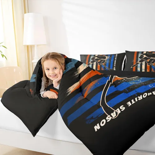 Miniatura 42 de Homewish Juego de edredón de juegos deportivos de pelota, tamaño twin, juego de ropa de cama de béisbol y baloncesto, 2 piezas para niños