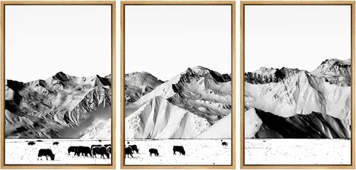 Miniatura 85 de SIGNWIN Lienzo enmarcado para pared, juego de arte nublado de tormenta, cielo, bosque otoñal, árboles, rústico, naturaleza, fotografía, realismo