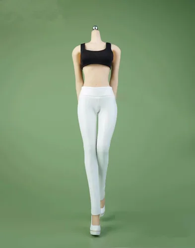 Miniatura 8 de Fremego Ropa femenina a escala 1/6, pantalones elásticos ajustados de cuero para mujer, ropa de disfraz para figura de acción PH TBL JO de 12 Negro