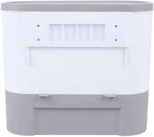 Miniatura 8 de Dispensador de cereales montado en la pared de 19.8 lbs, dispensador de alimentos secos de 5 rejillas, contenedor de almacenamiento de granos