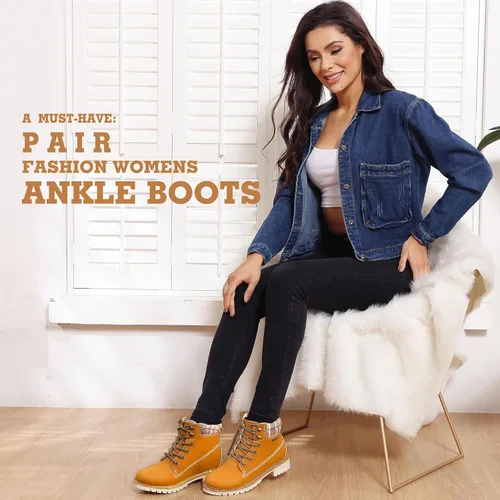 Miniatura 2 de Kkyc Botas de senderismo para mujer antideslizantes botas casuales.