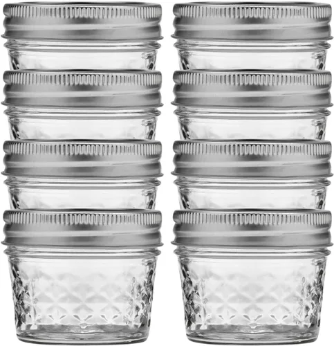Miniatura 9 de Ball Frascos de Gelatina de Cristal Acolchado de Boca Ancha con Tapas y Bandas, Usados para Enlatado, Encurtido, Jugo, Mermelada, Gelatina