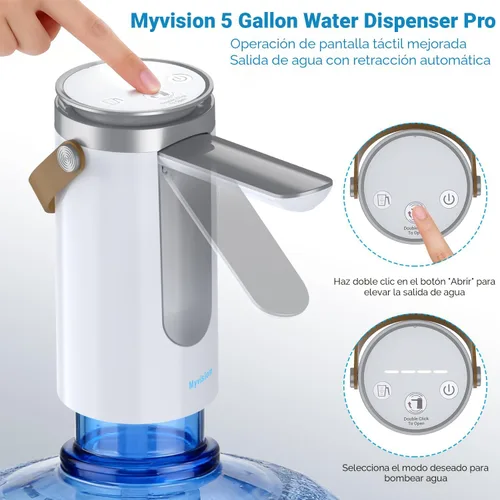 Miniatura 2 de Myvision Dispensador de agua para botella de 5 galones, bomba de agua eléctrica portátil con carga USB, bomba de agua potable para el hogar, cocina