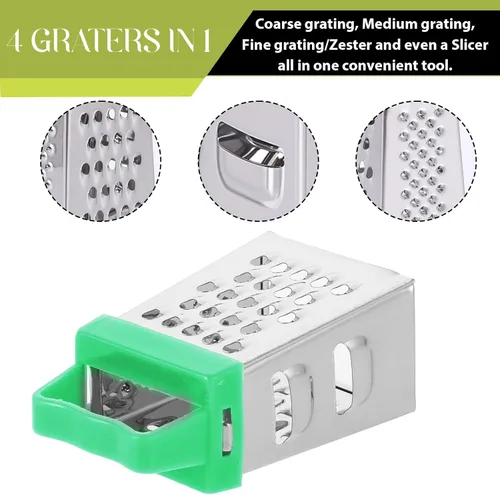 Miniatura 4 de COMNICO Mini rallador de queso, 3 unidades de acero inoxidable con asa, ralladores profesionales para cortar quesos para cocina, queso, jengibre