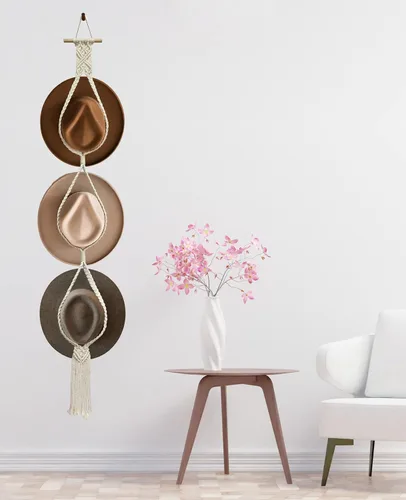 Miniatura 7 de Percheros para Sombreros Colgadores de Sombreros para Pared, Organizador de Sombreros Bohemio para Colgar en la Pared Exhibición de Sombreros