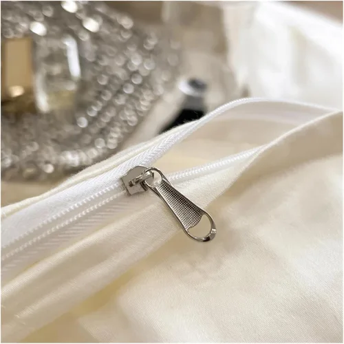 Miniatura 5 de ADovz Juego de ropa de cama de algodón de fibra larga, tamaño Queen, King, color sólido, funda de edredón plana/ajustable, sábana de almohada
