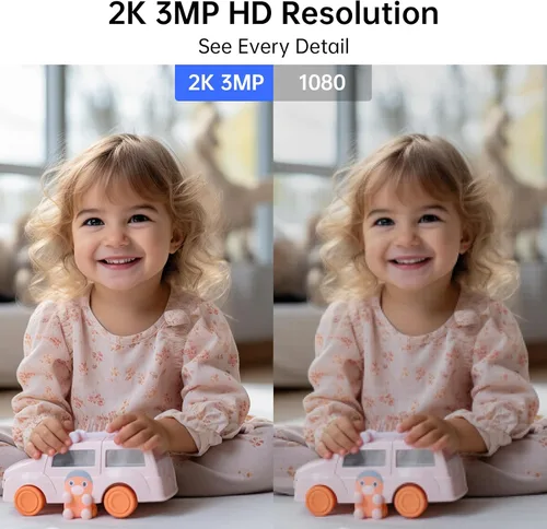 Miniatura 3 de Cámara de seguridad WiFi para interiores de 2.4 y 5GHz, cámara de 2K/3MP para seguridad del hogar, cámara para mascotas con panorámica/inclinación