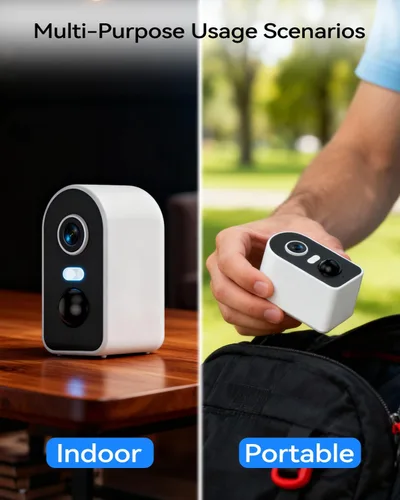 Miniatura 7 de KKB Cámara de seguridad celular 4G LTE magnética, cámaras de seguridad sin WiFi para interiores con SIM incorporada, cámara 2K inalámbrica