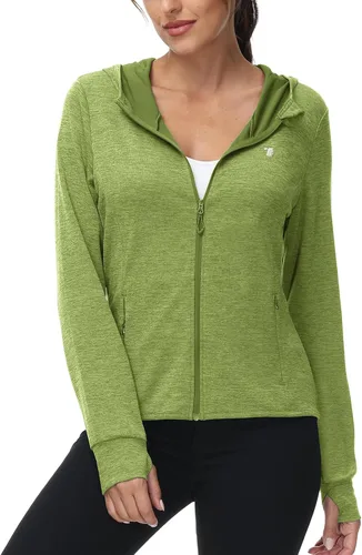 Miniatura 16 de TBMPOY Chaquetas con capucha y protección solar UPF 50+ para mujer, ligeras, de manga larga, para senderismo, exteriores, con cremallera completa