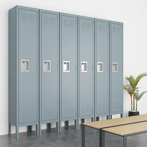 Miniatura 7 de Casillero de Metal para el Hogar, Vestidor, Gimnasio, Casilleros de Almacenamiento de Acero de 65.98" para Empleados, Gabinete con Cerradura con 1
