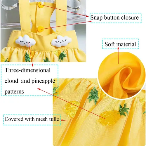 Miniatura 4 de Anelekor - Vestidos de princesa para cachorros, ropa para perro, ropa de verano para perritos, preciosa falda de encaje sin mangas de piña