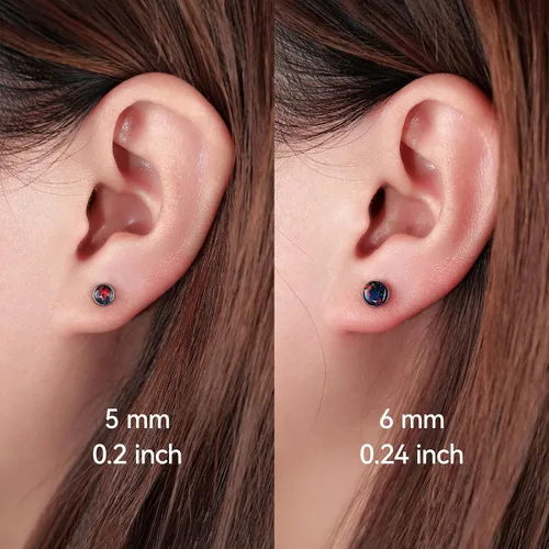 Miniatura 4 de Limerencia Aretes hipoalergénicos de titanio puro Aretes de ópalo Minimalistas, grado de implante Adecuado para orejas sensibles joyas delicadas