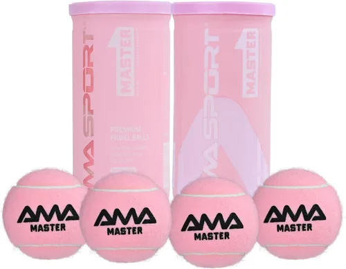 Miniatura 8 de AMA SPORT Pelotas de pádel presurizadas que cumplen con los estándares de competiciones y torneos adecuados para cualquier superficie o sitio Rosa